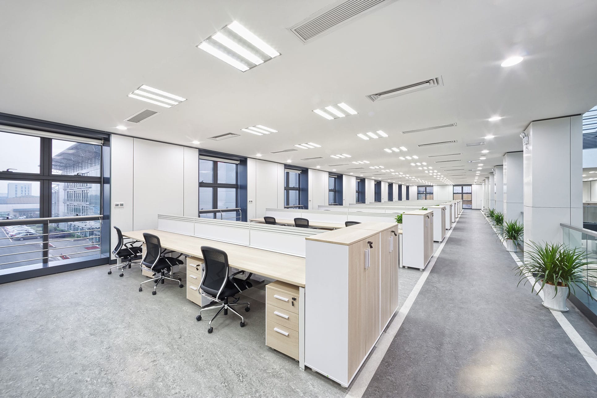 Spotless commercial office maintained by One Stop Janitorial