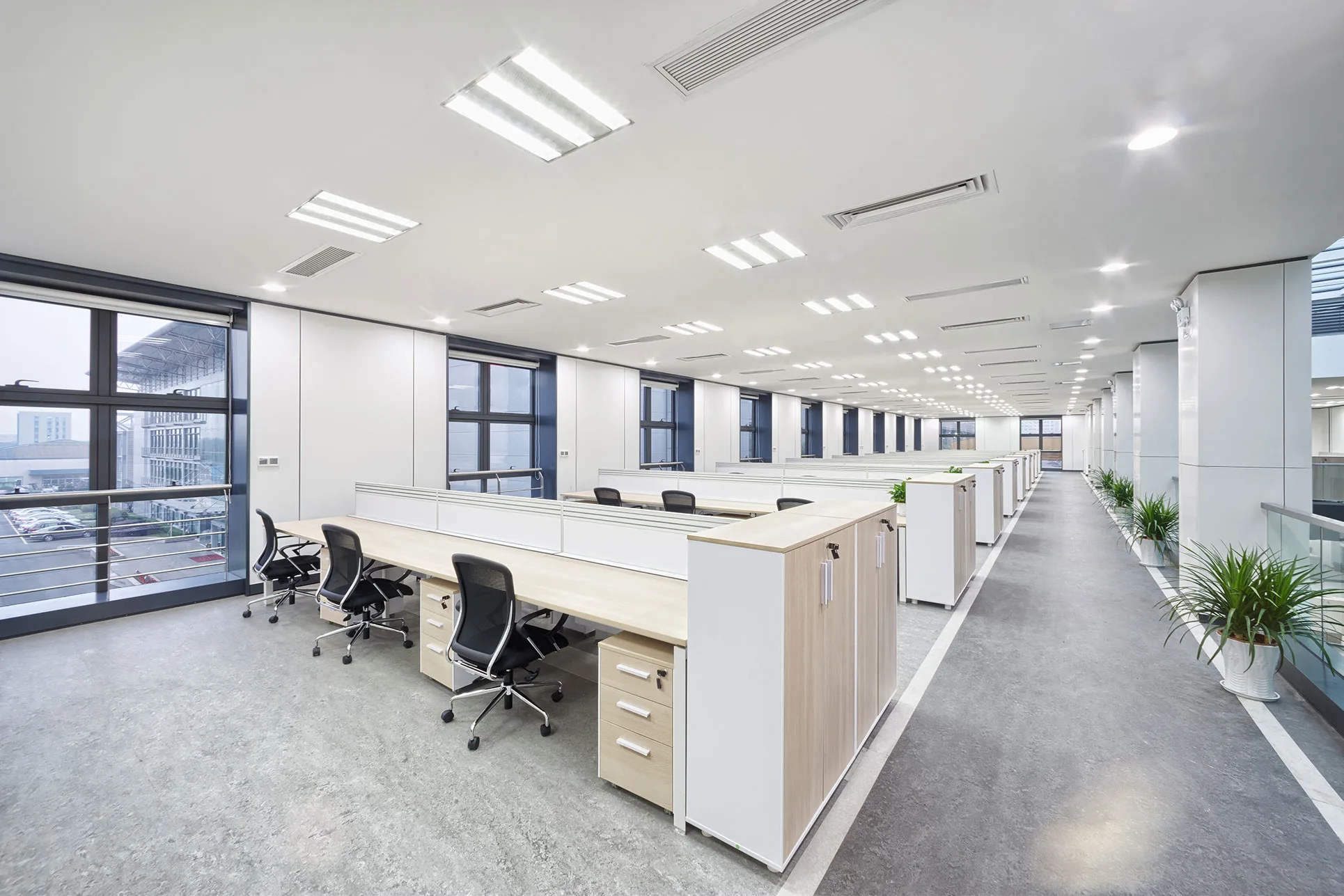 Spotless commercial office maintained by One Stop Janitorial